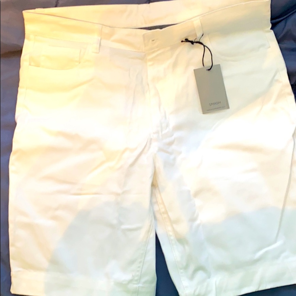 white twill shorts